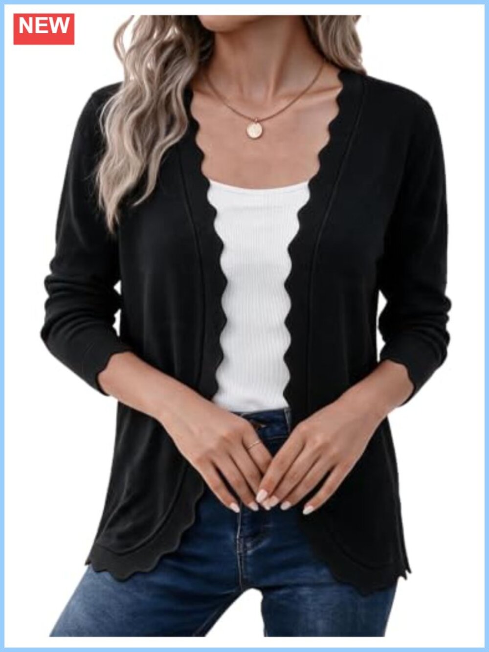 Halife Womens Lightweight Open Front Long Sleeve Cardigan Sweater